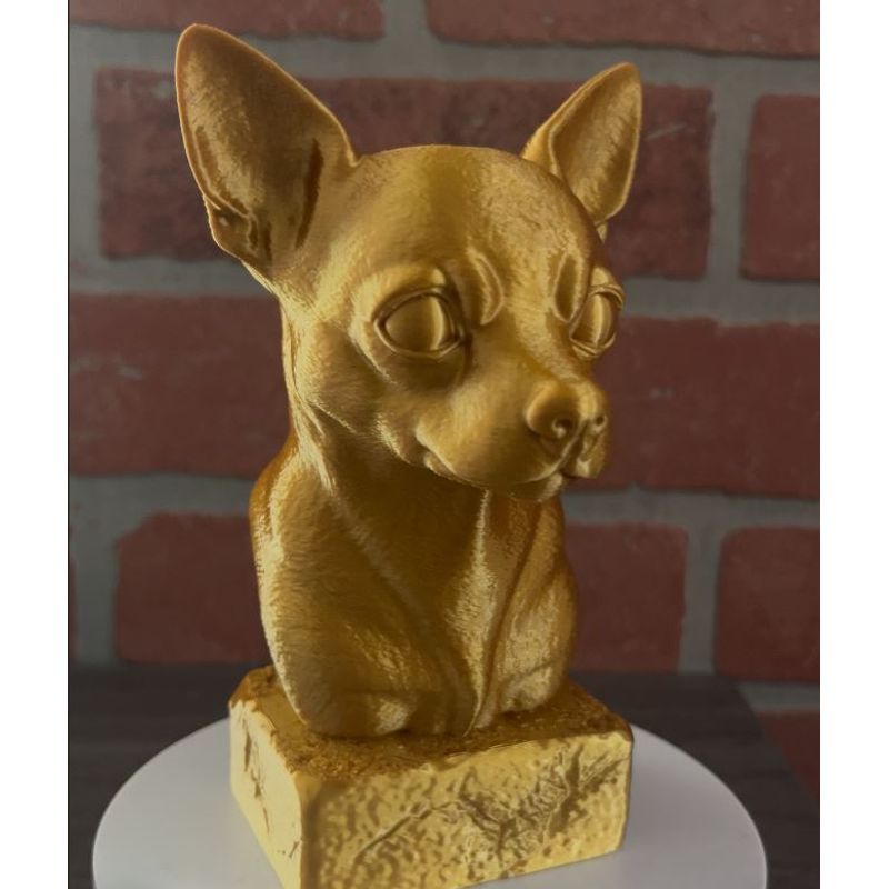 GENERICO - ADORNO EXCLUSIVO PERRO CHIHUAHUA DORADO 23cm x 14cm x 15cm