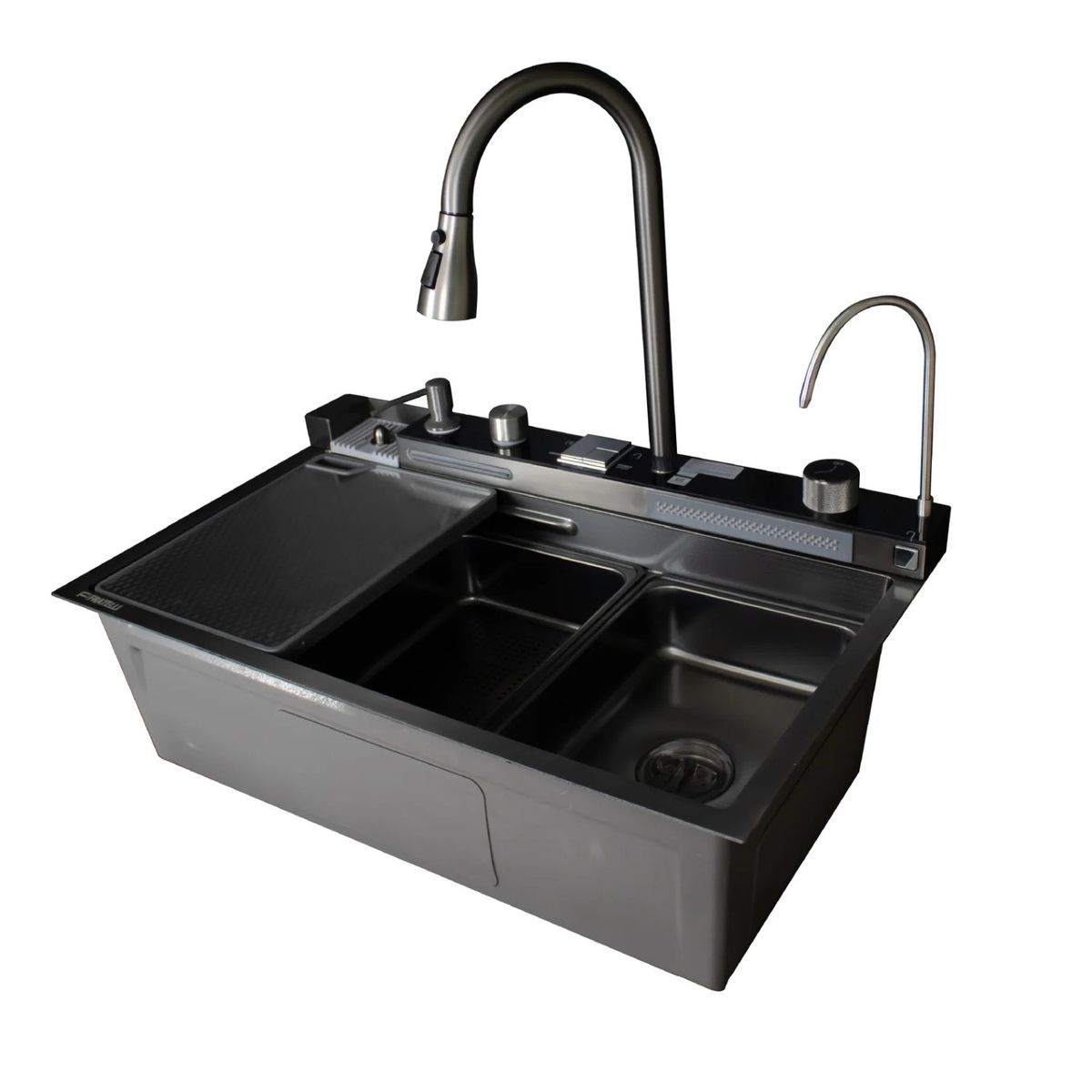 FRATELLI - Lavadero de Cocina Multifuncional Smart Hawai Inox Negro Fratelli HWI-7545B