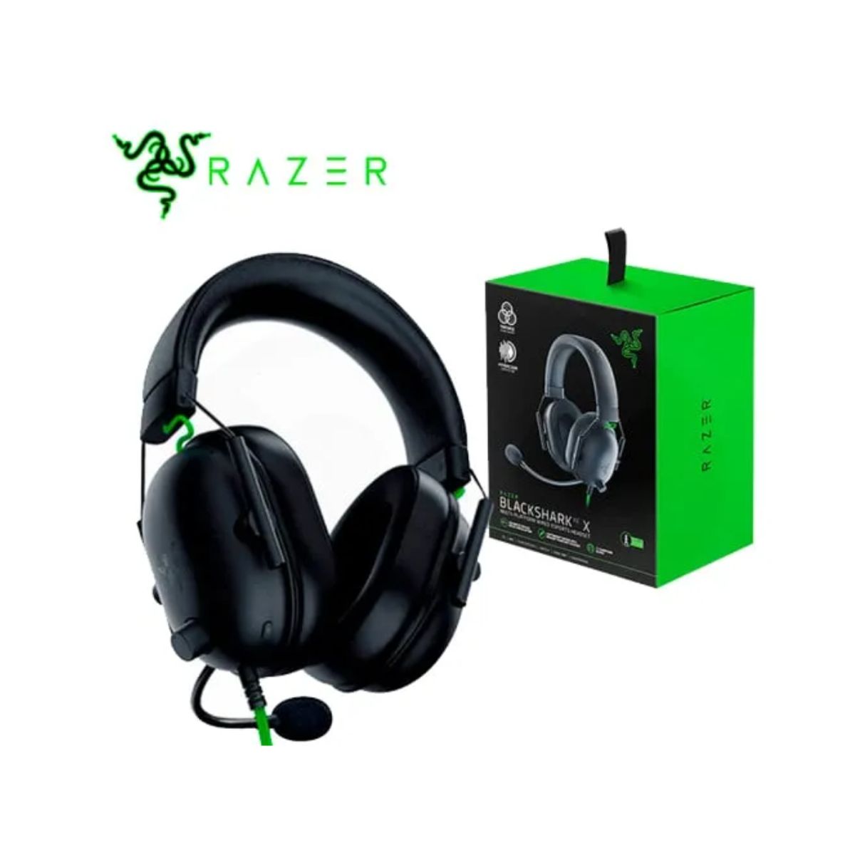 RAZER - AUDIFONO CON MICROFONO RAZER BLACKSHARK V2 X 7.1 CON CABLE 3 5 MM NEGRO