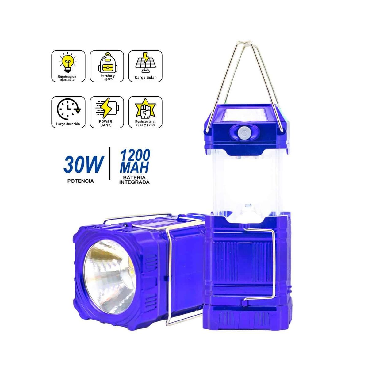 GENERICO - Lámpara de Camping con Carga Solar BS-L3030 BOSSNEY