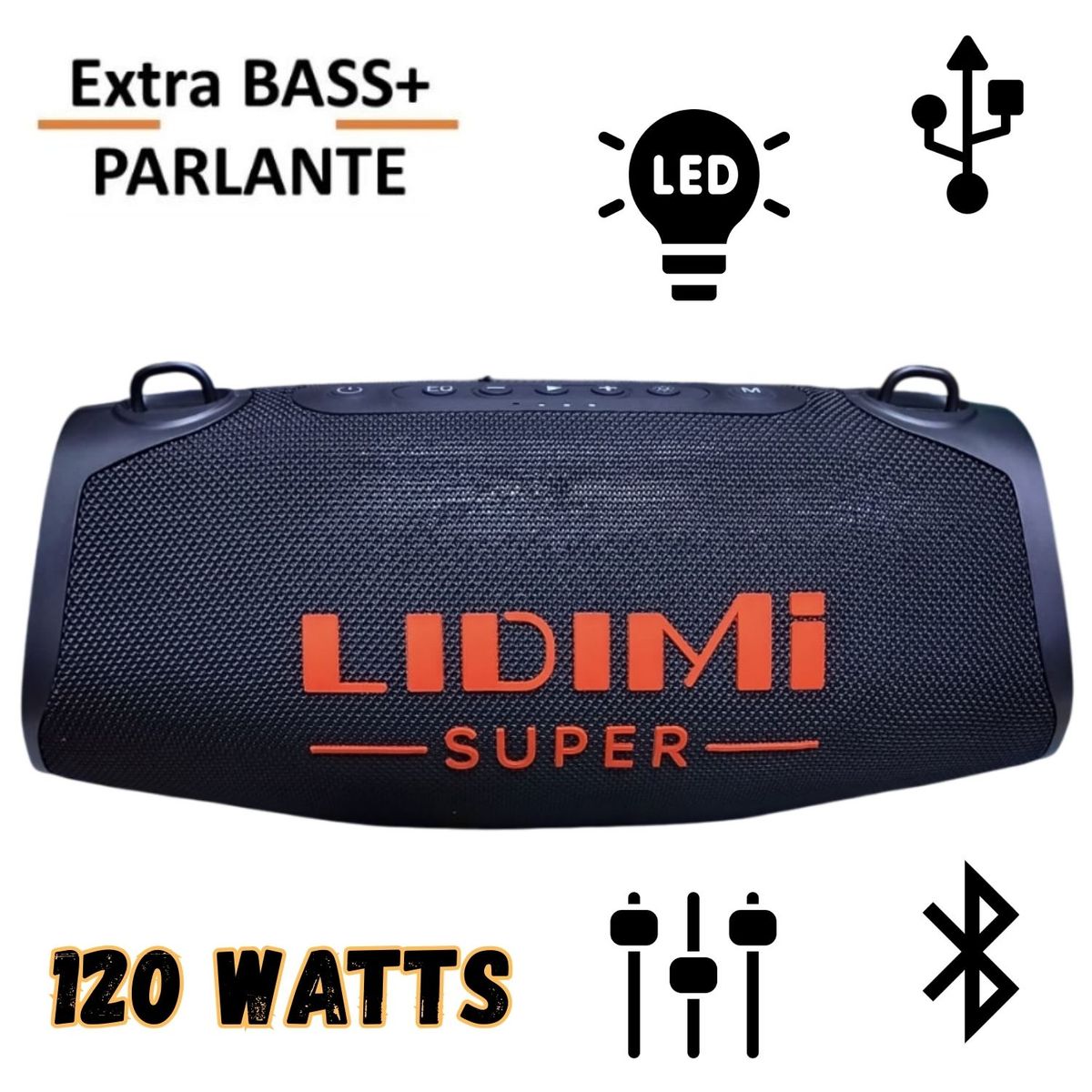 LIDIMI - Parlante Portátil Lidimi LD-S688 XBASS Bluetooth USB Luces RGB
