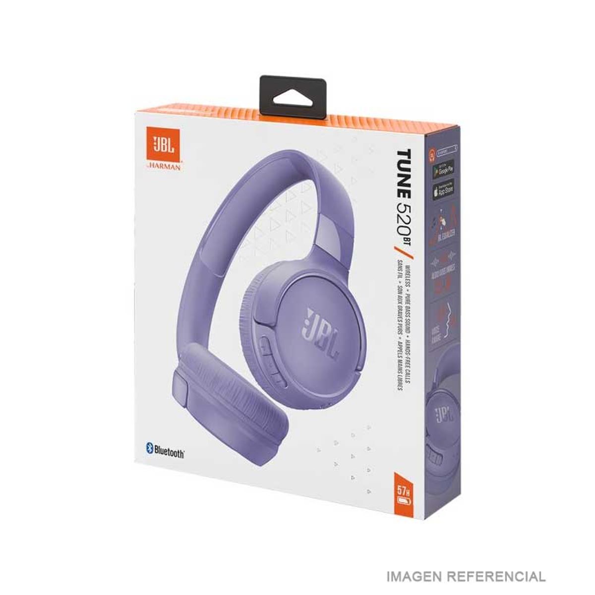 JBL - Audífono Bluetooth JBL Tune 520BT Hasta 57 Horas - PURPURA