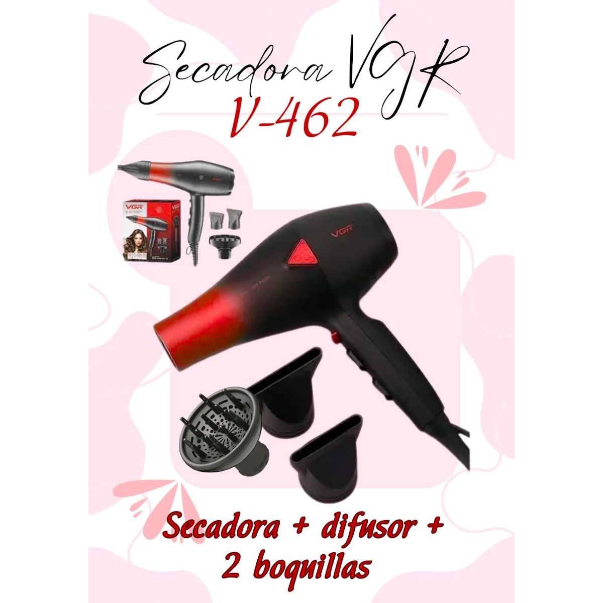 VOYAGER - SECADORA DE CABELLO VGR V-462