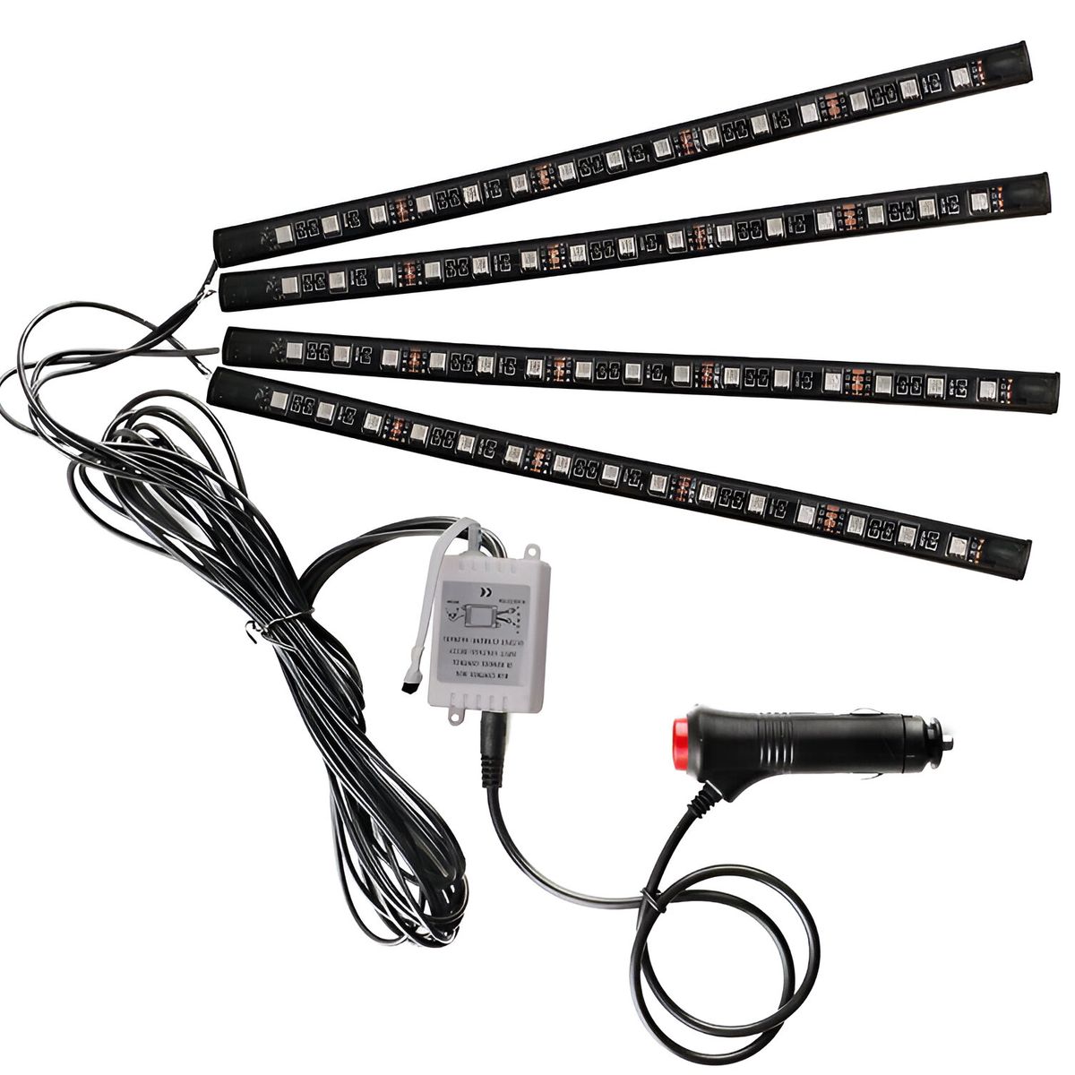 JET - Luz Interior Rítmica Multicolor 4 Tiras 22.5 cm con Control