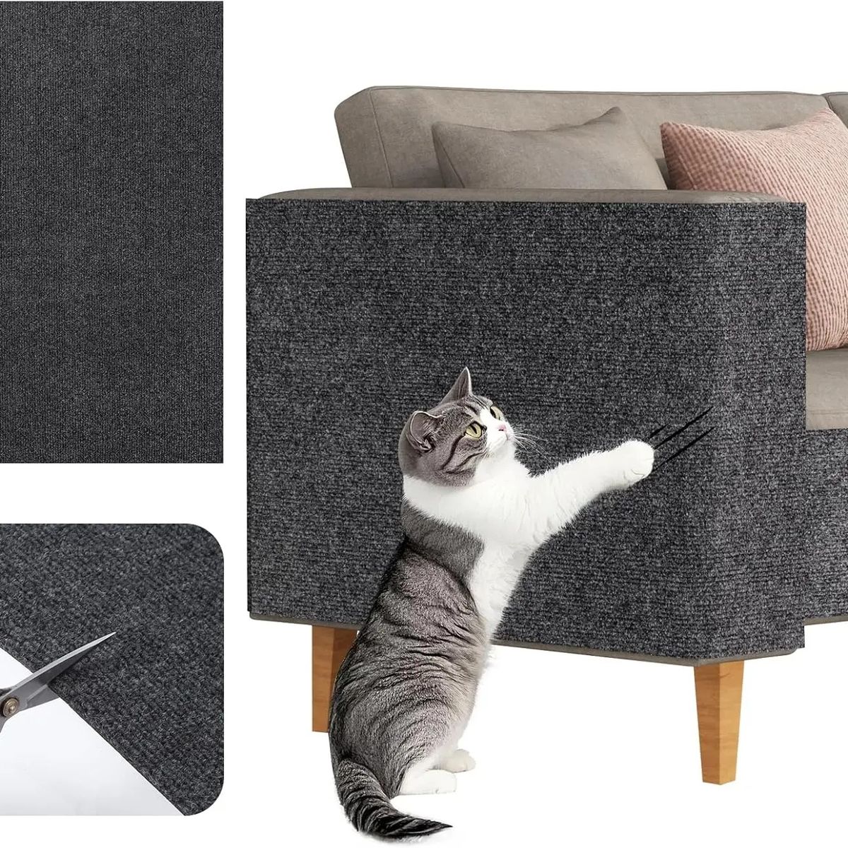 GENERICO - RASCADOR  PROTECTOR ADHESIVO DE MUEBLES PARA GATOS - GRIS
