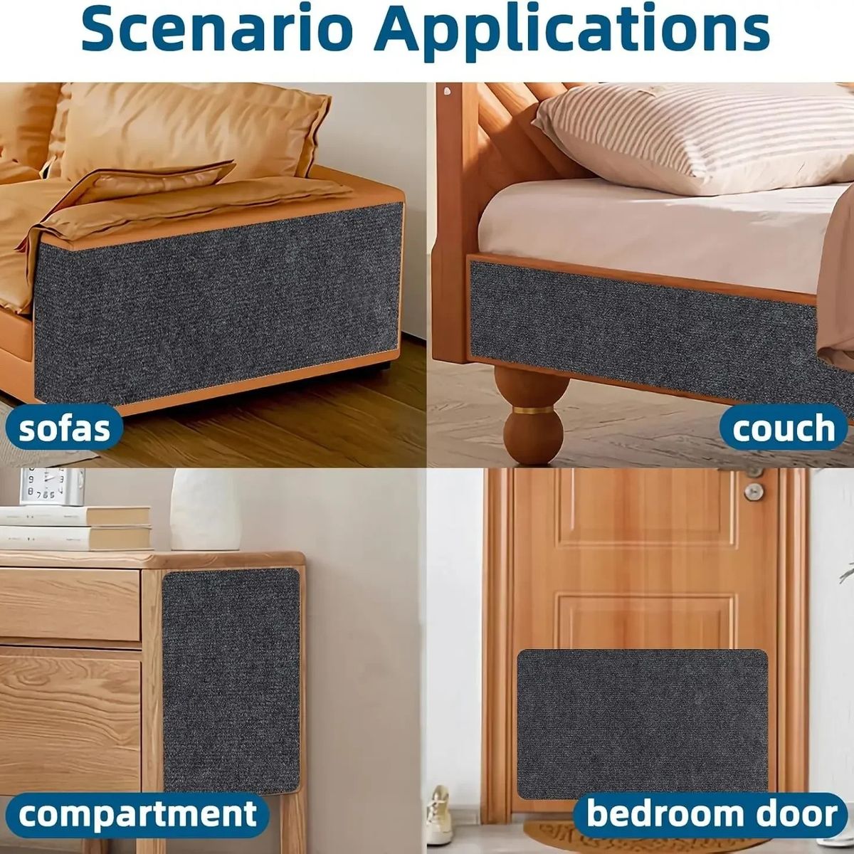 GENERICO - RASCADOR  PROTECTOR ADHESIVO DE MUEBLES PARA GATOS - GRIS