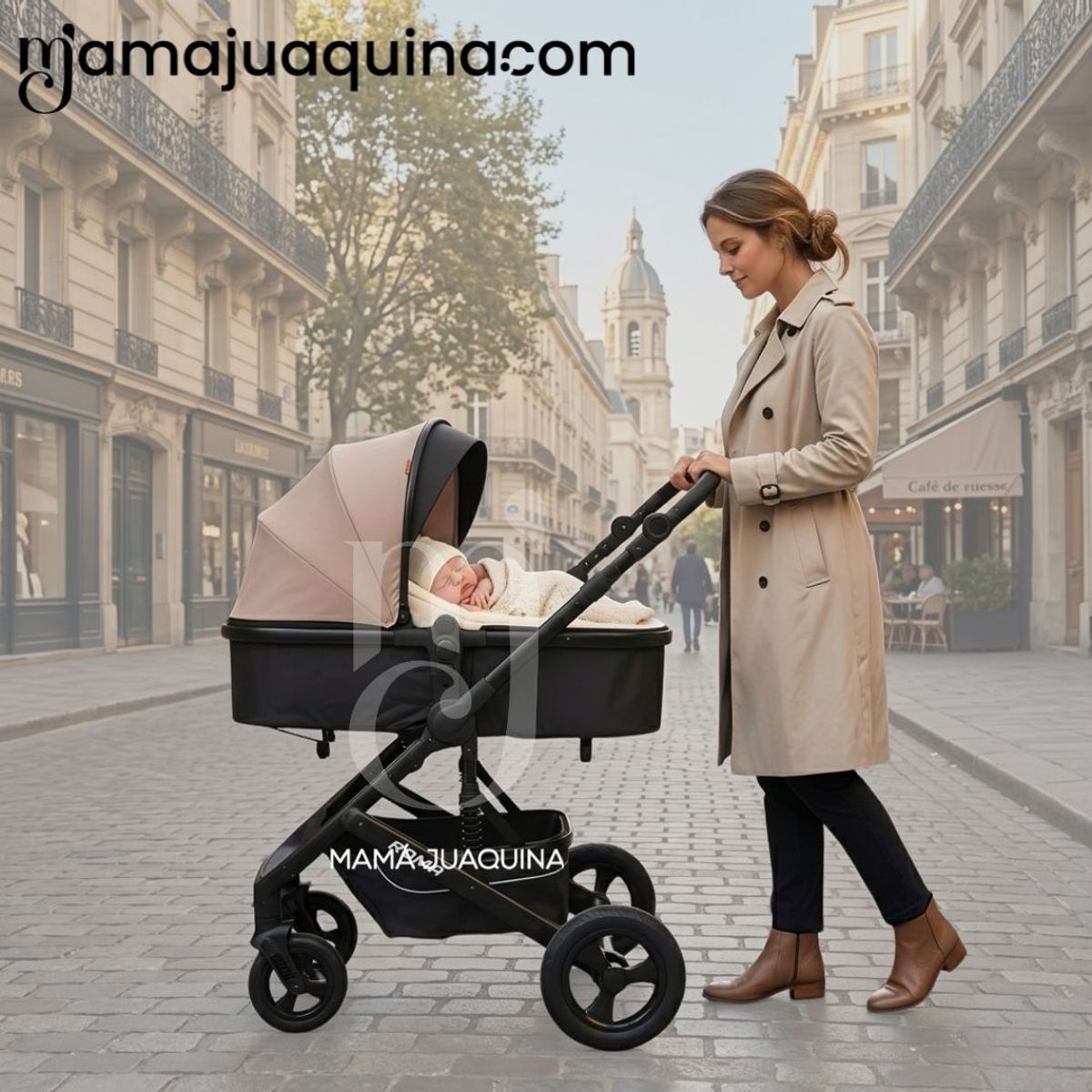 BABY - Coche Moisés Travel System «ROMA NEW» de Lujo Beige