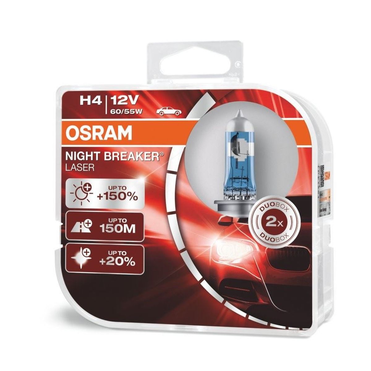 OSRAM - Foco Osram H4 Night Breaker Láser 150% 150M