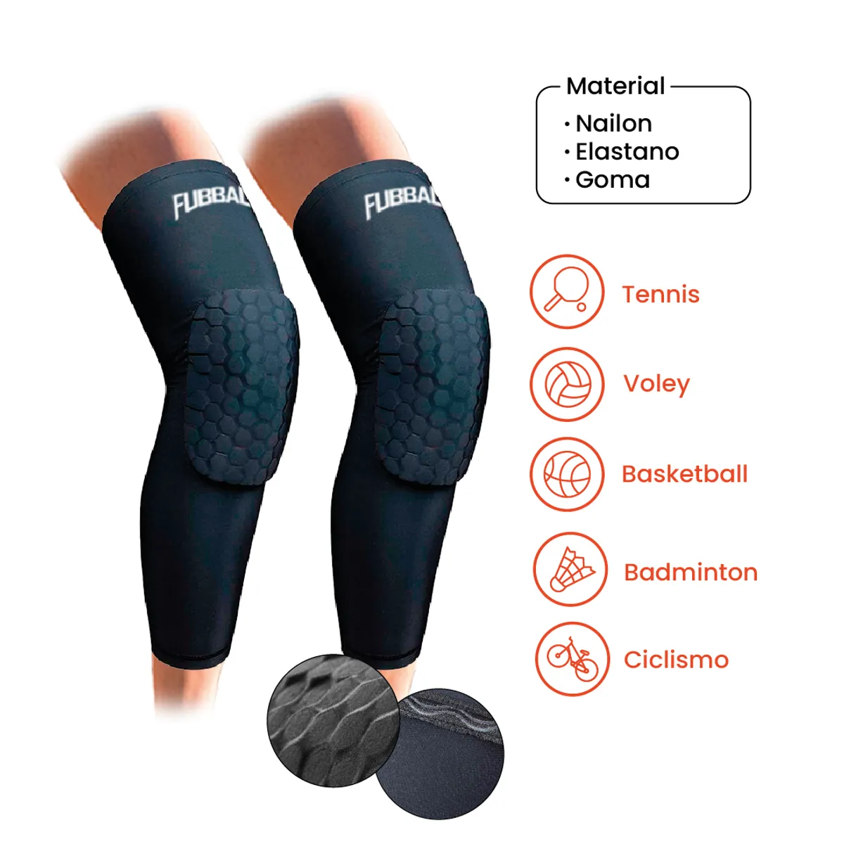 FUBBALL - RODILLERA DEPORTIVA LARGA TALLA XS