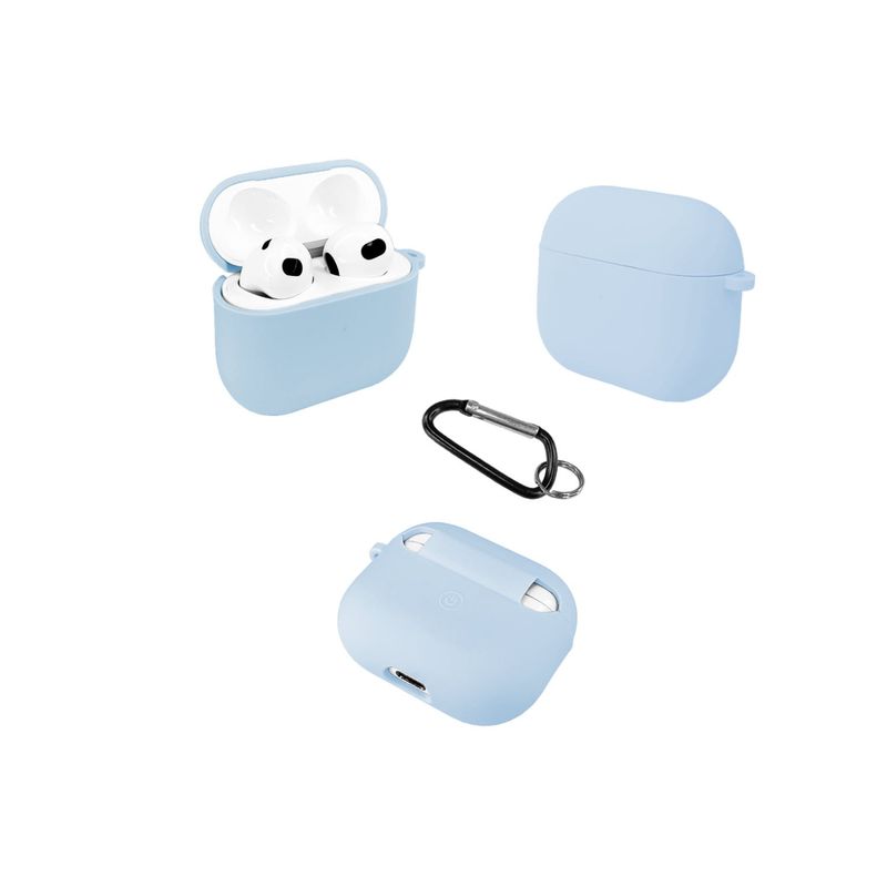 SPACE - Protector de silicona + gamuza para AirPods 4ta gene color celeste
