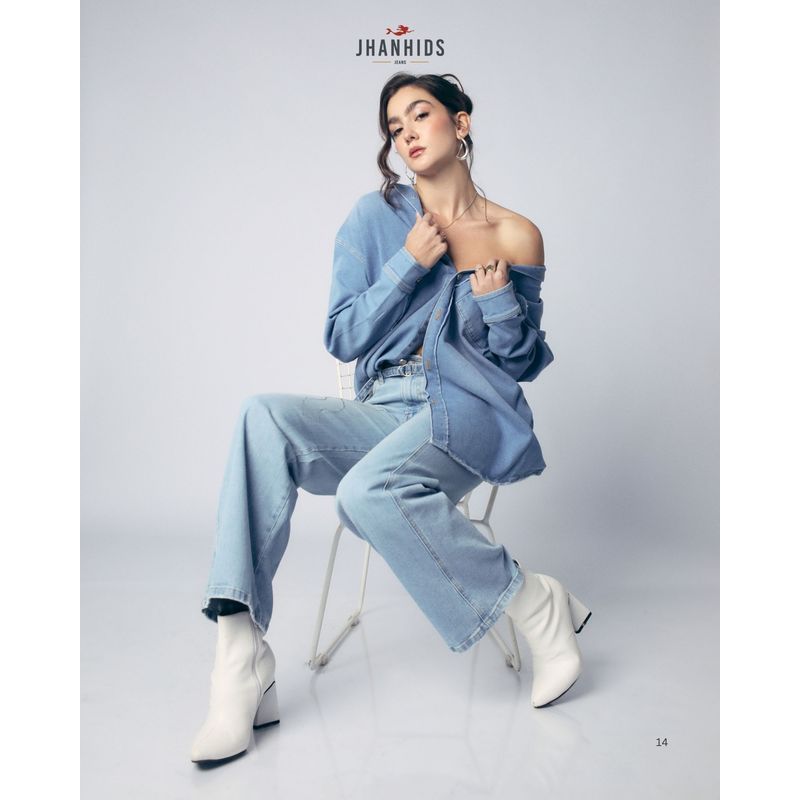 JHAN HIDS - Palazo Denim con Brillos Zhamara Lazos