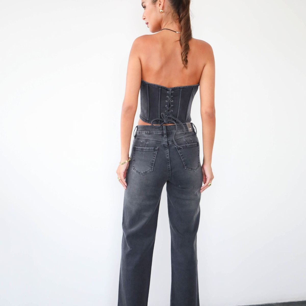 JHAN HIDS - Straight Pant Denim Colores Oscuros Dalia