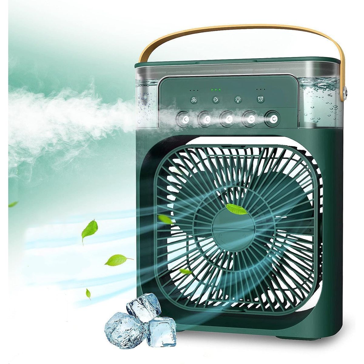 PREMIUM - Ventilador y Aire Acondicionado Portátil Humidificador 4 en 1 Verde