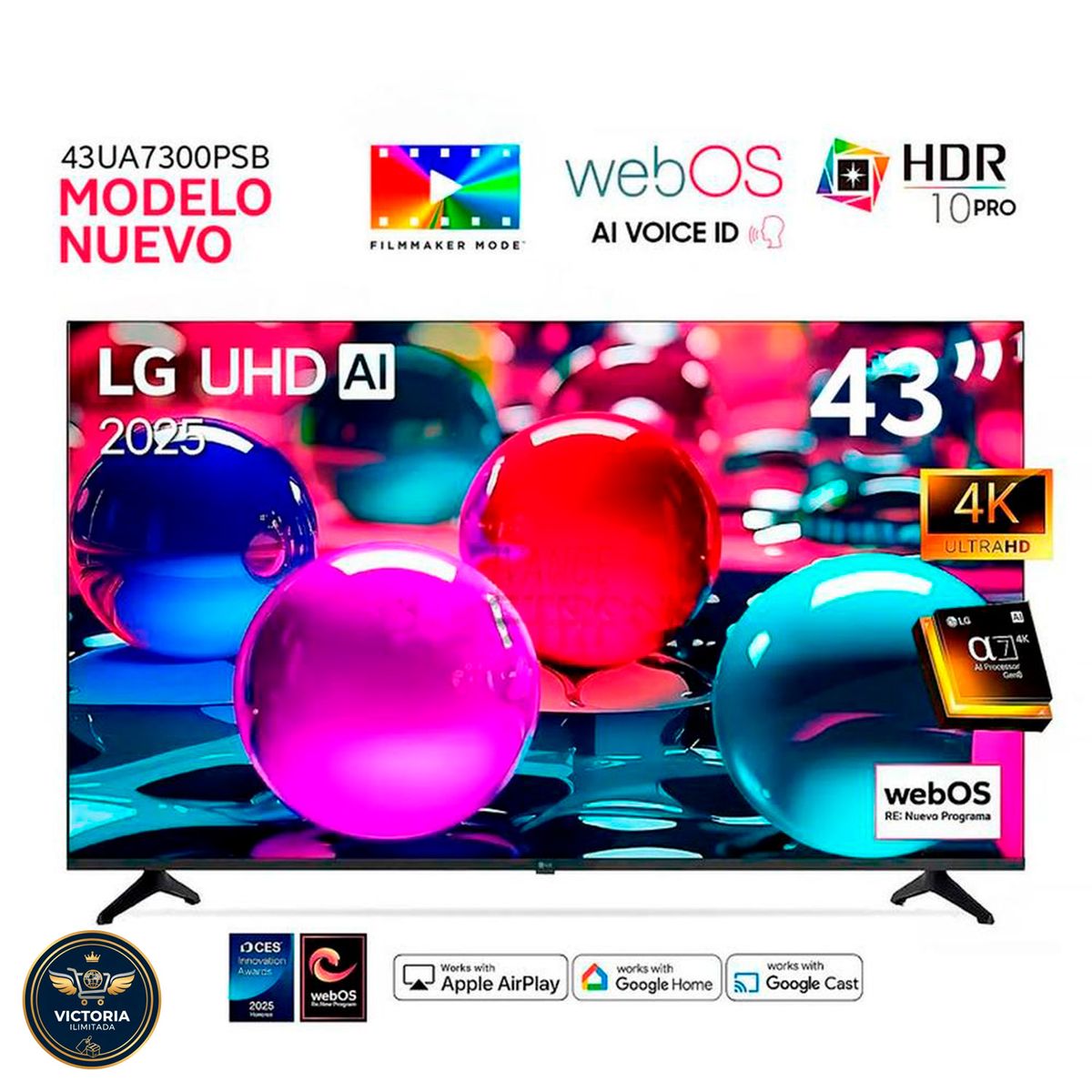 LG - Televisor Lg 43 Pulg Ultra HD 4K AI ThinQ 43UA7300 modelo 2025