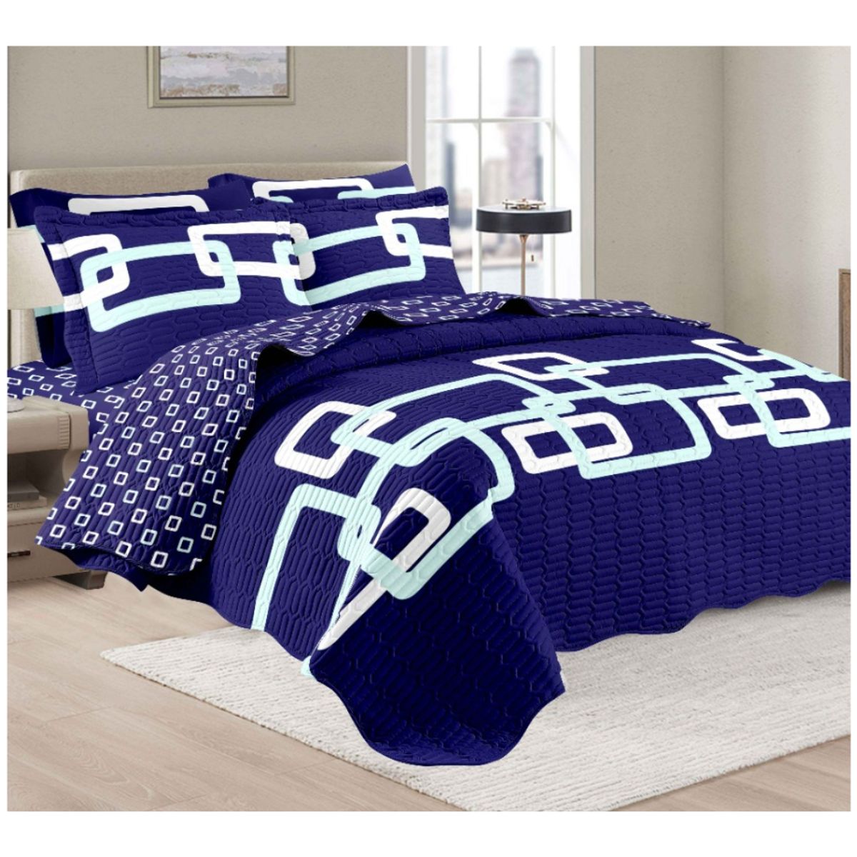 GOLDSUN - CUBRECAMA GOLDSUN 7 PIEZAS DE 2 PLAZAS