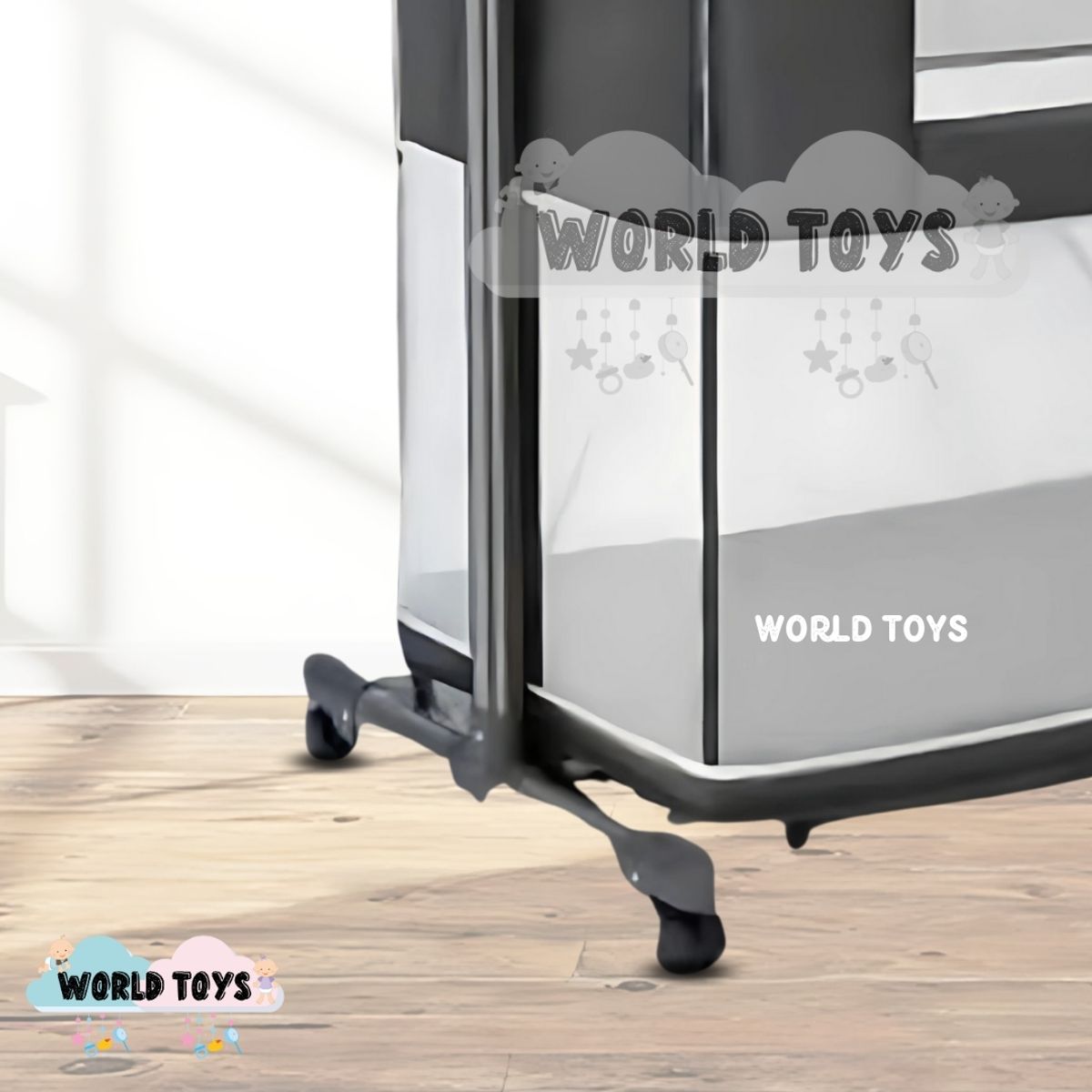 BABY - Cuna Corral Colecho de Lujo 2 en 1 «MIMI» de Lujo Black