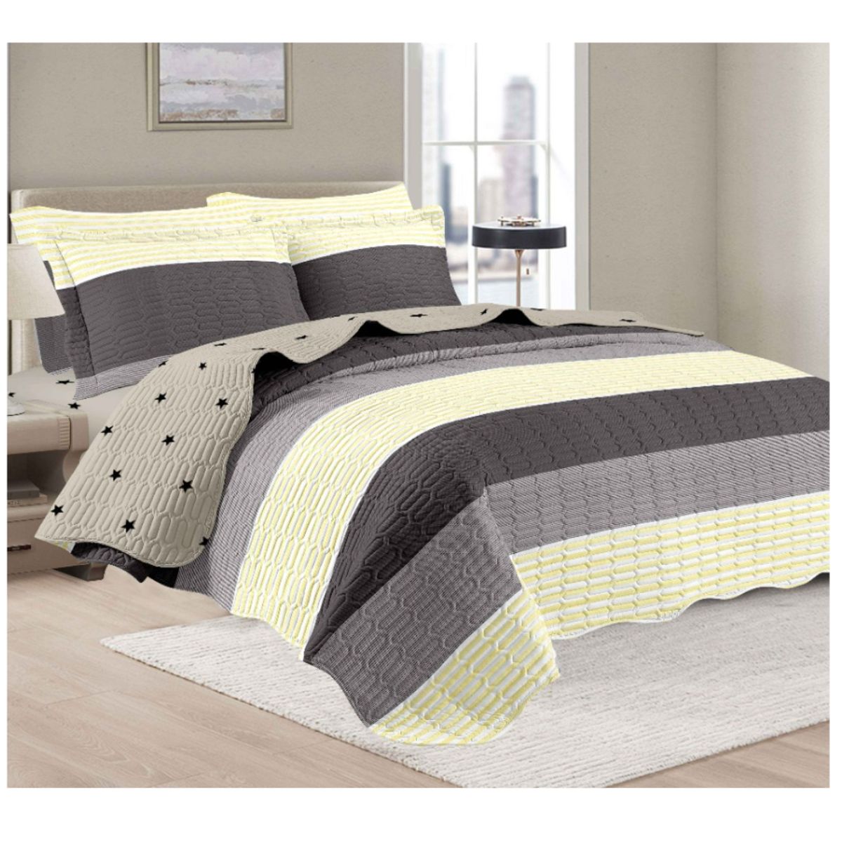 GOLDSUN - CUBRECAMA GOLDSUN 7 PIEZAS DE 2 PLAZAS