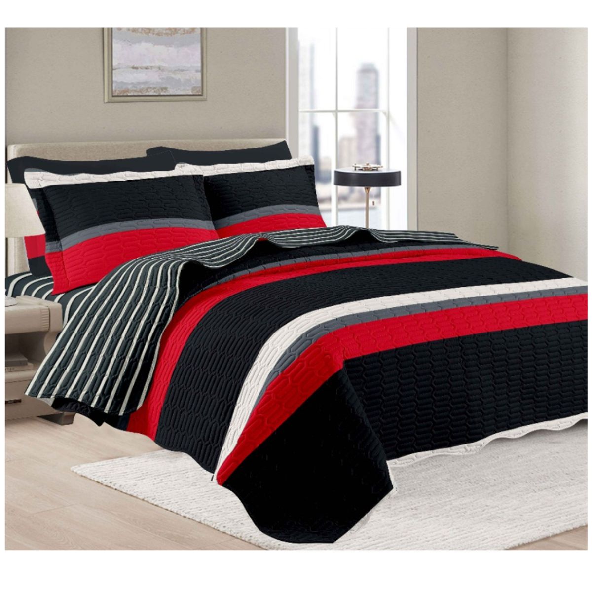 GOLDSUN - CUBRECAMA GOLDSUN 7 PIEZAS DE 2 PLAZAS