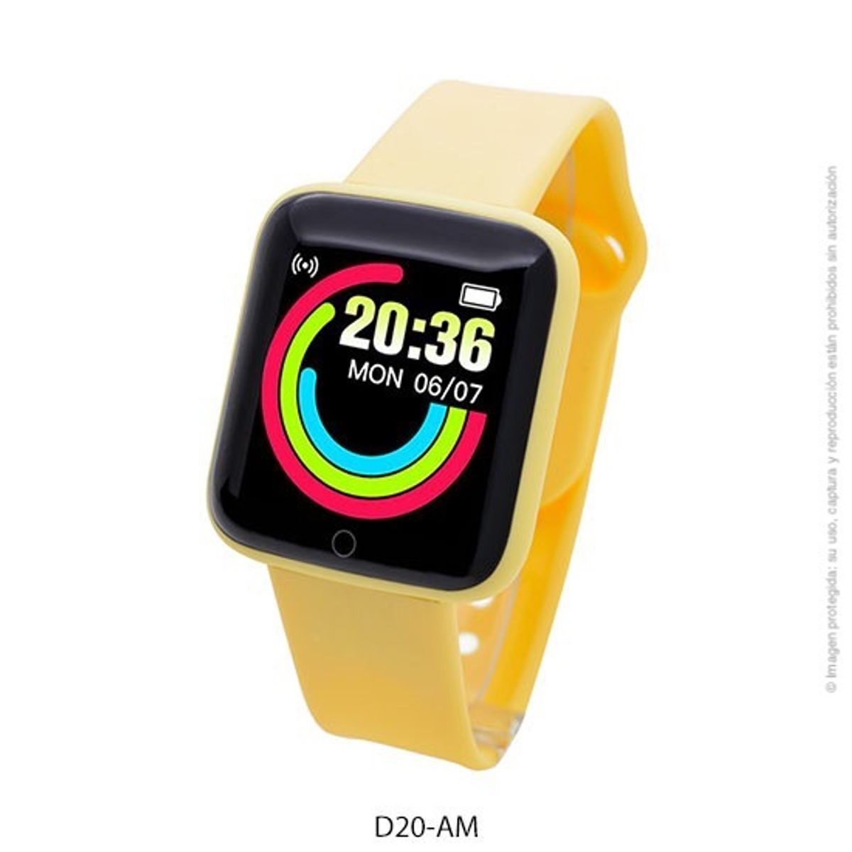 GENERICO - Smartband D20 Macaron Pulsera Inteligente Amarillo