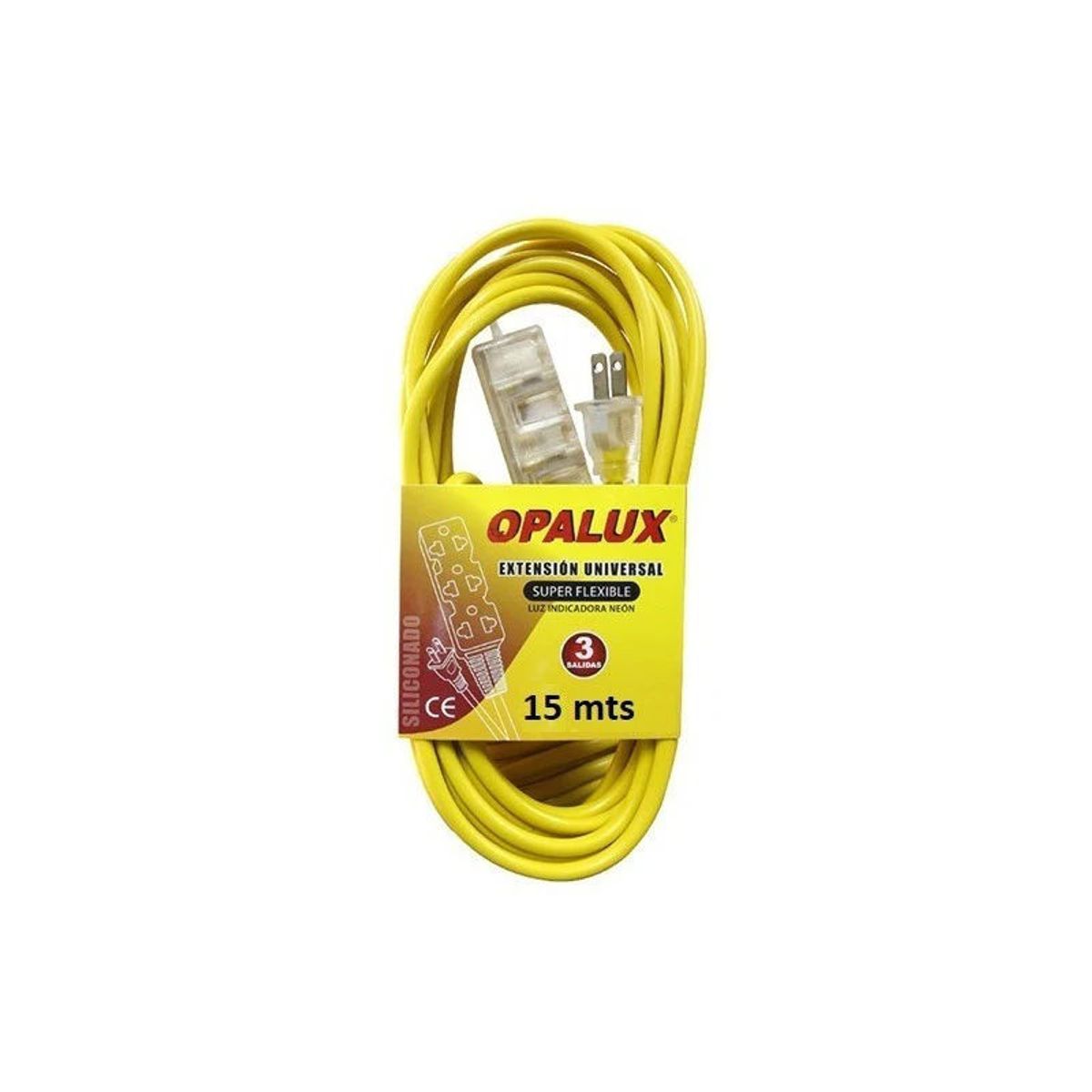 OPALUX - Extension De Toma Corrientes Con 3 Tomas15 Metros Opalux OP-FL1215