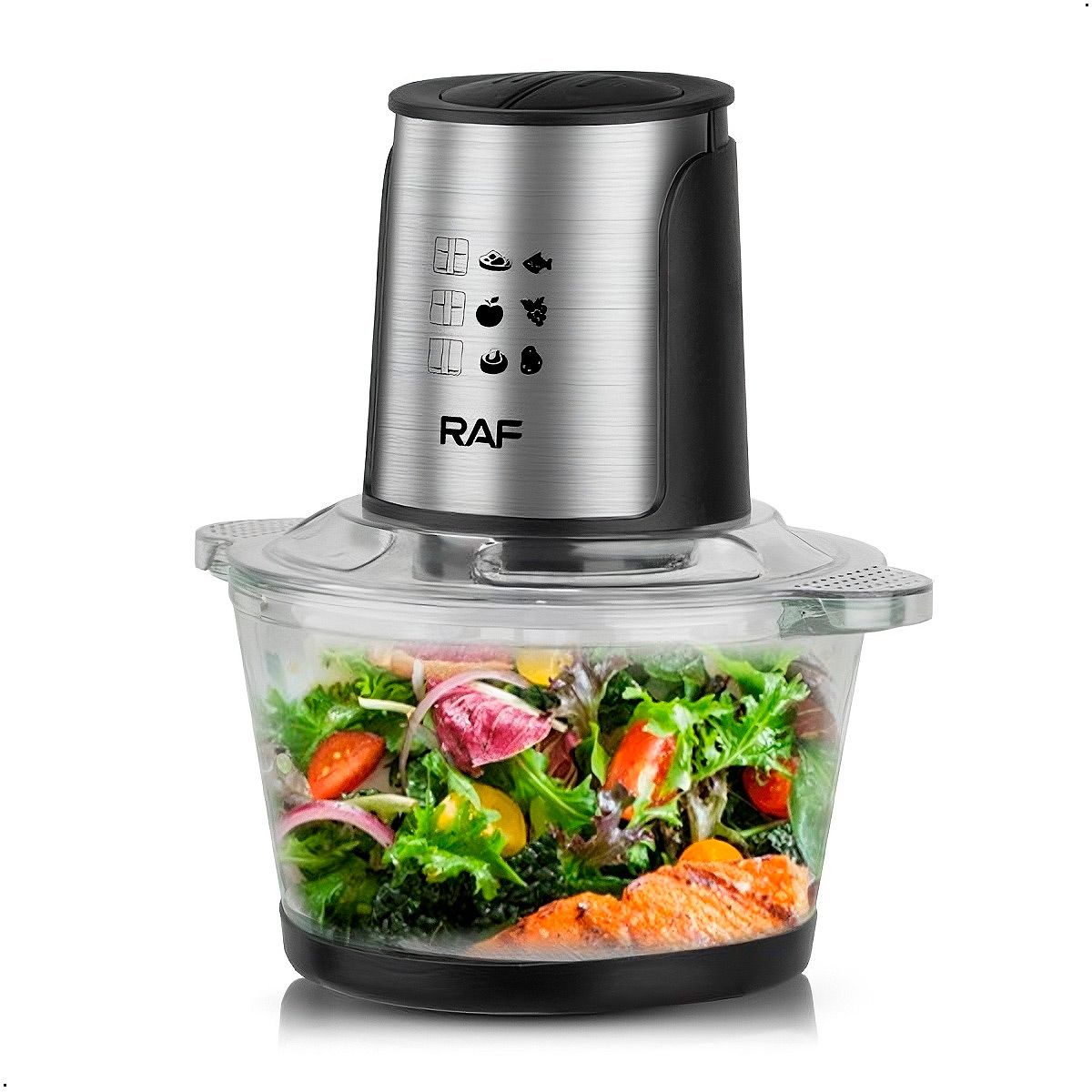 RAFF - Picador De Alimentos Raf R7018  800w Con Bowl De Vidrio 2 Lts