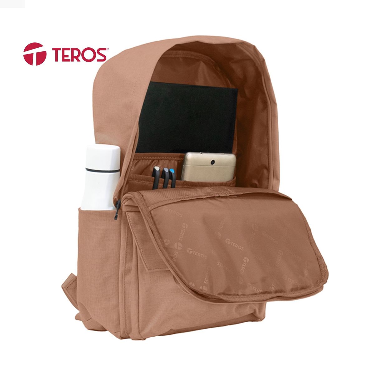 TEROS - MOCHILA TEROS CITY II MOCHA MOUSSE TE-9029MM NOTEBOOKS HASTA 15.6