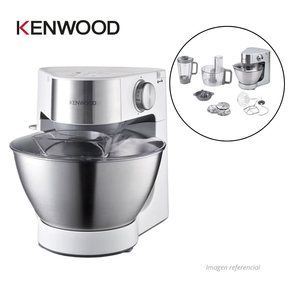 KENWOOD - Batidora Kenwood  de 900W 4 en 1 KM280 de 4.3 Litros Gris