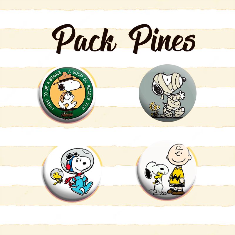 SNOOPY - Pack de pines x4 unidades Snoopy