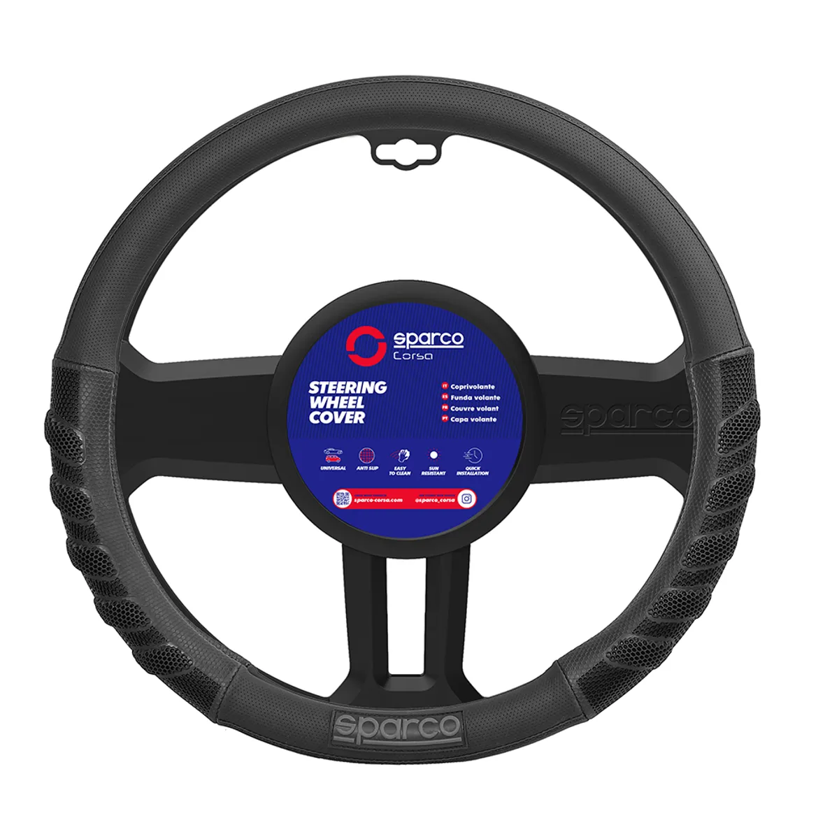 SPARCO - Forro de Timón Sparco Antideslizante Ergonómico Sps101bk