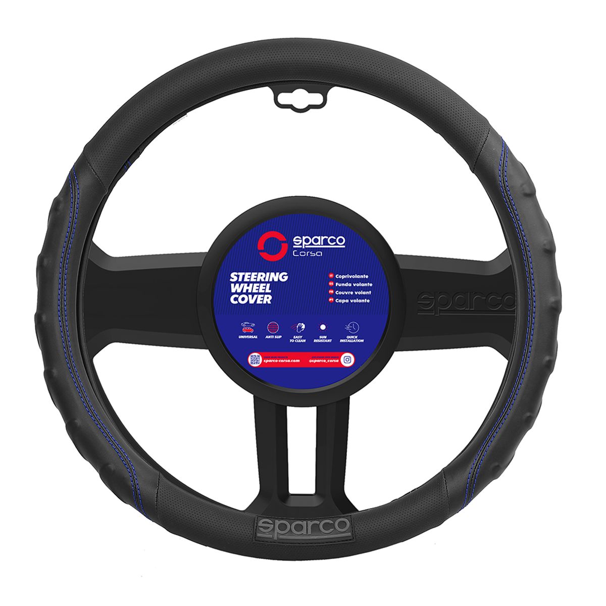 SPARCO - Forro de Timón Sparco Antideslizante Ergonómico Sps102bl