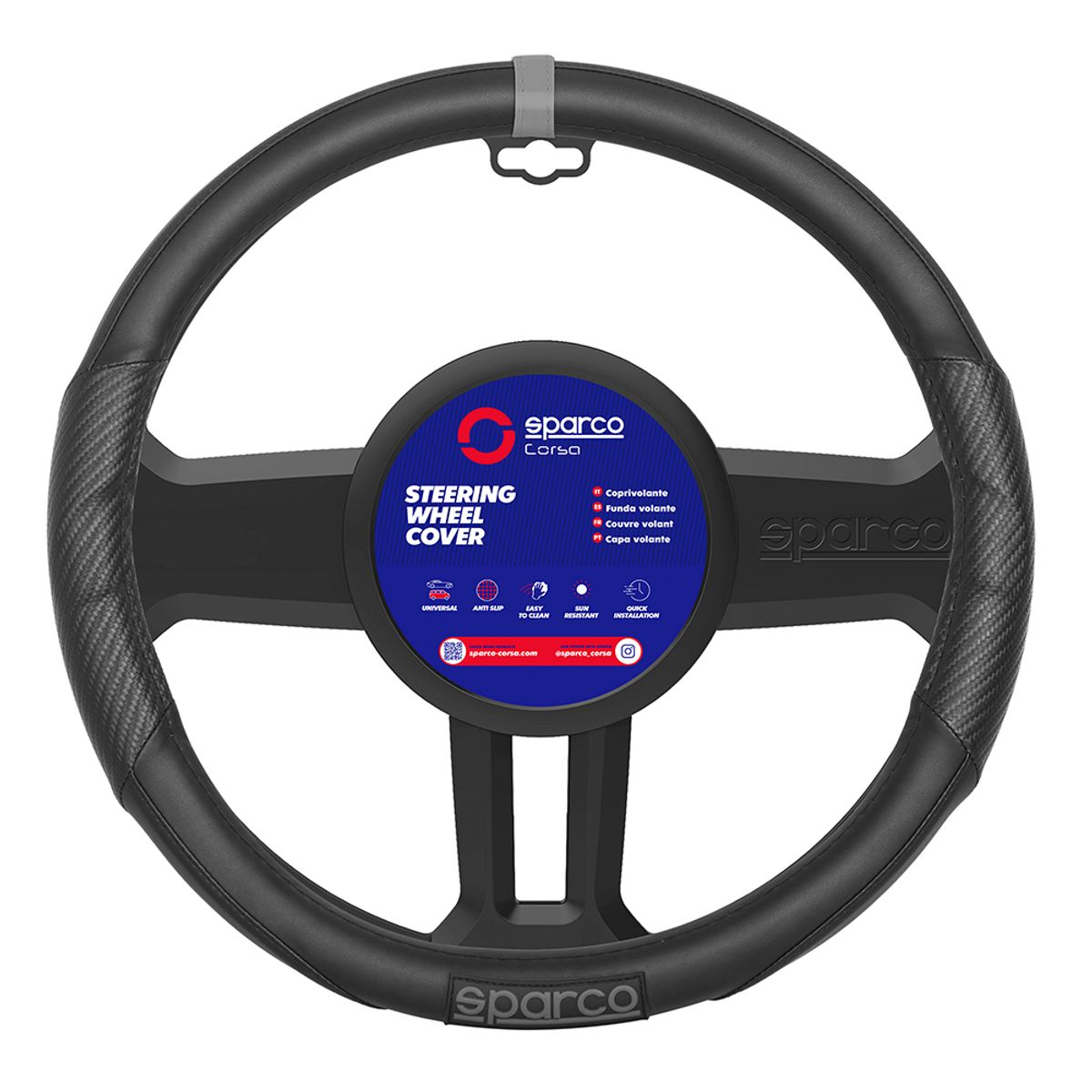 SPARCO - Forro de Timón Sparco Antideslizante Ergonómico Sps104bkgr