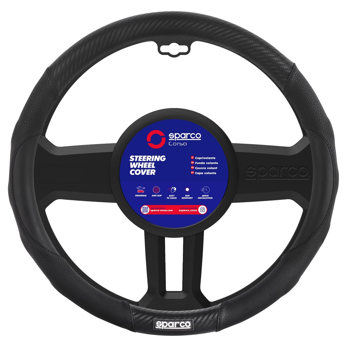 SPARCO - Forro funda De Timon Cuero Sparco Corsa SPS125BK