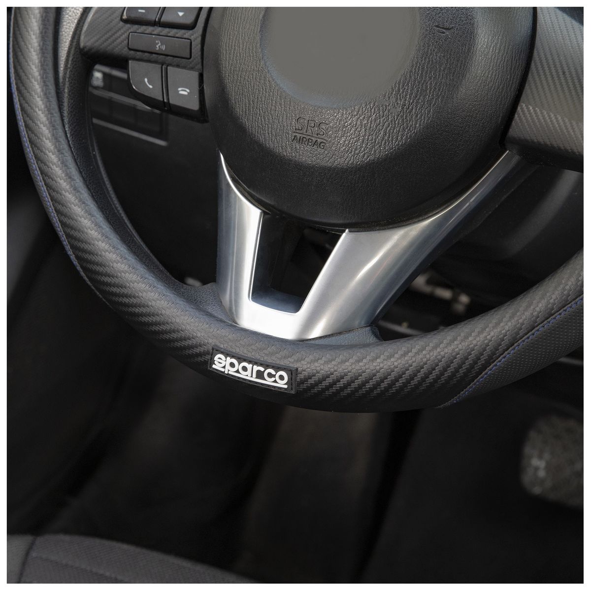 SPARCO - Forro de Timón Ergonómico Fibra de Carbono Sparco