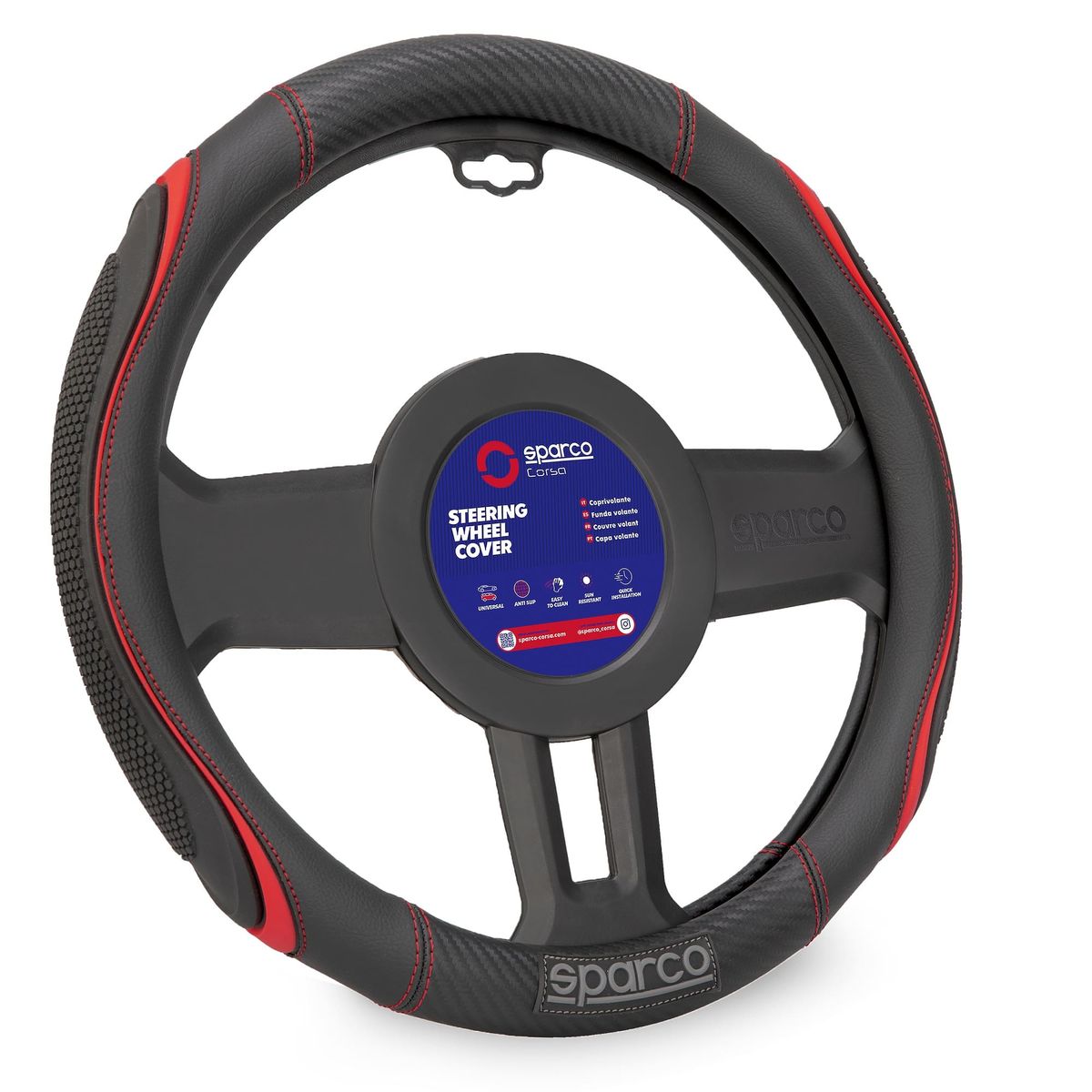 SPARCO - Forro De Timon Fibra Carbono Sparco Elegante SPS138RD