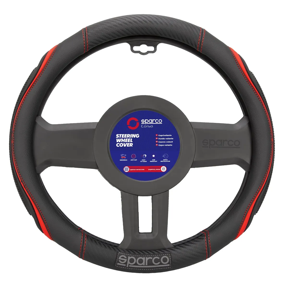 SPARCO - Forro De Timon Fibra Carbono Sparco Elegante SPS138RD