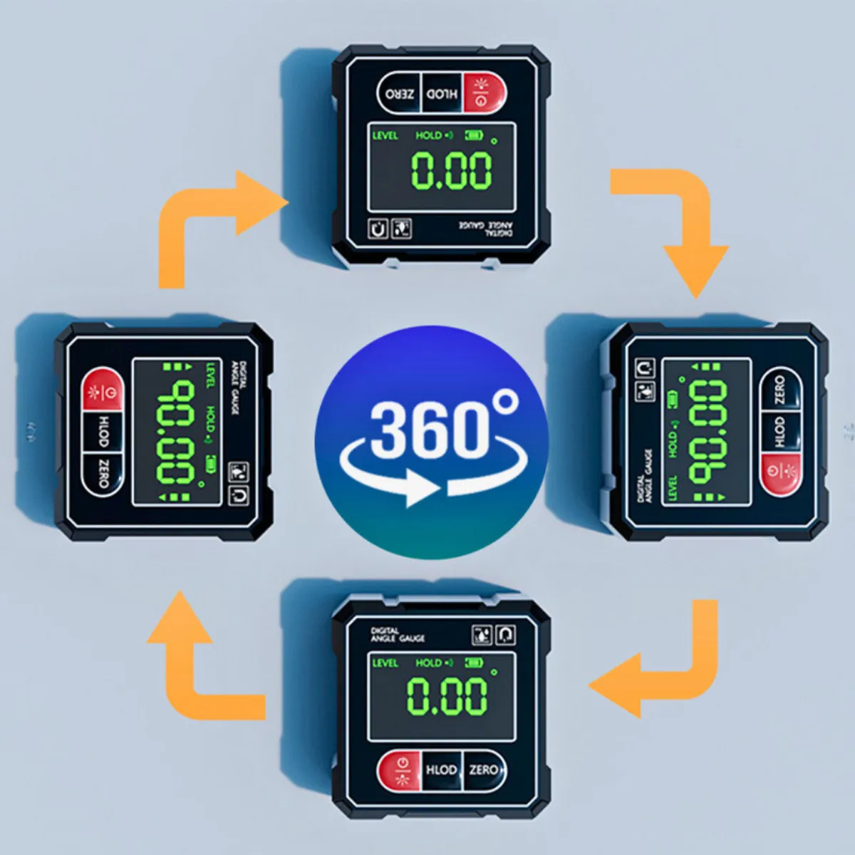 GENERICO - Inclinómetro Laser Magnetico digital recargable USB