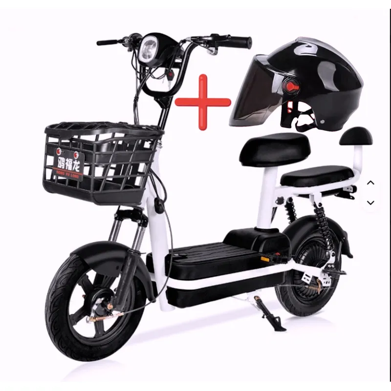 GENERICO - BICIMOTO DE BATERIA LITIO EXTRAIBLE 48V12AH MOTOR 500W NEGRO CON BLANCO