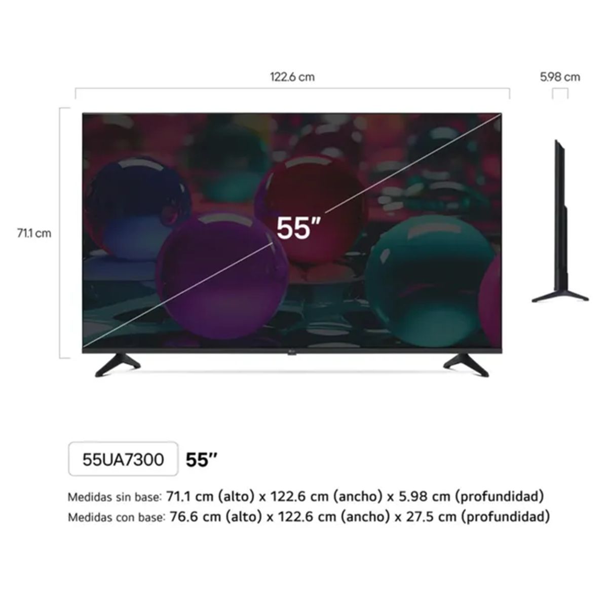 LG - TELEVISOR LG 55 SMART UHD 4K 55UA7300PSB + MAGIC REMOTO LG MR25GA