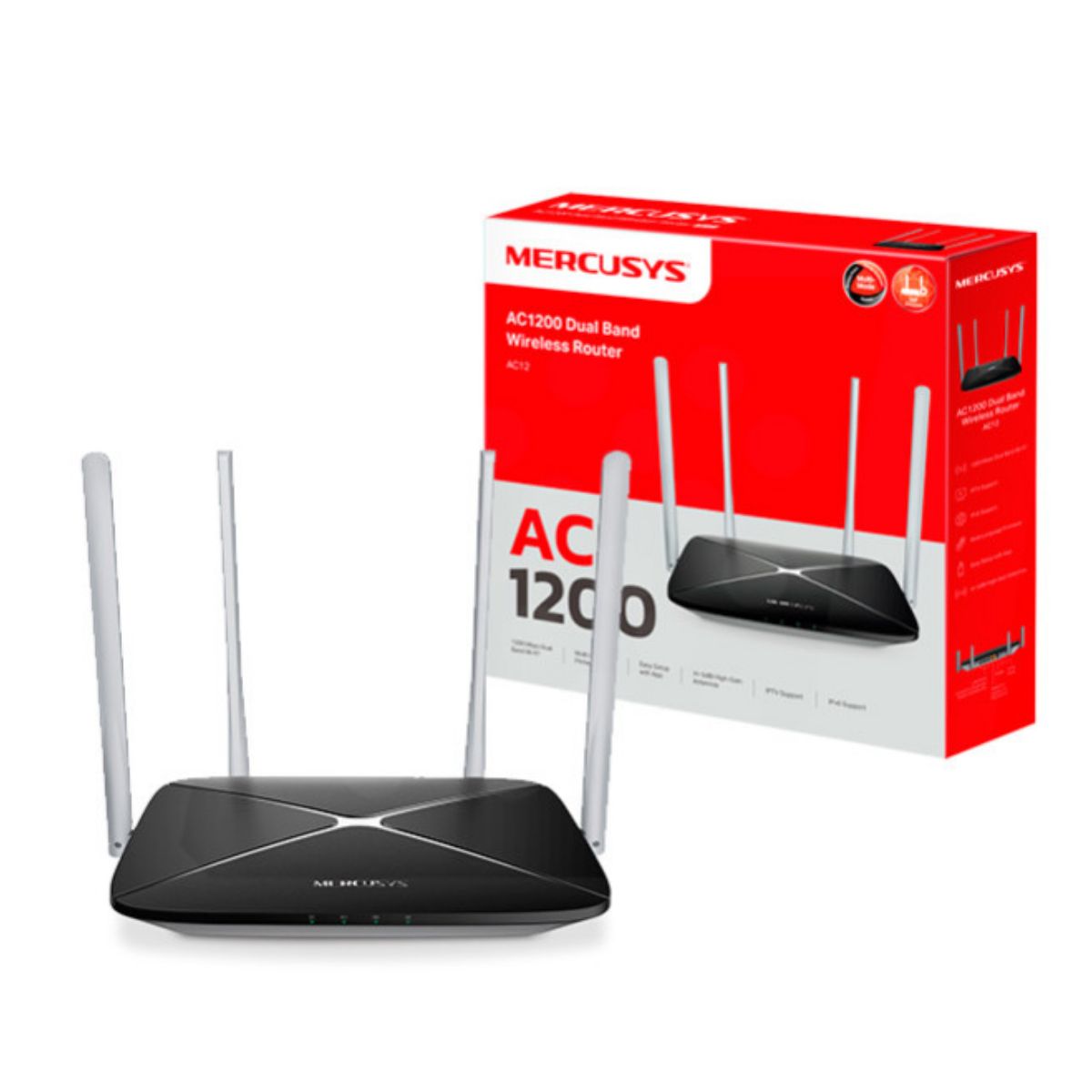 TP LINK - Router Wi-Fi Mercusys AC12 Doble Banda AC1200