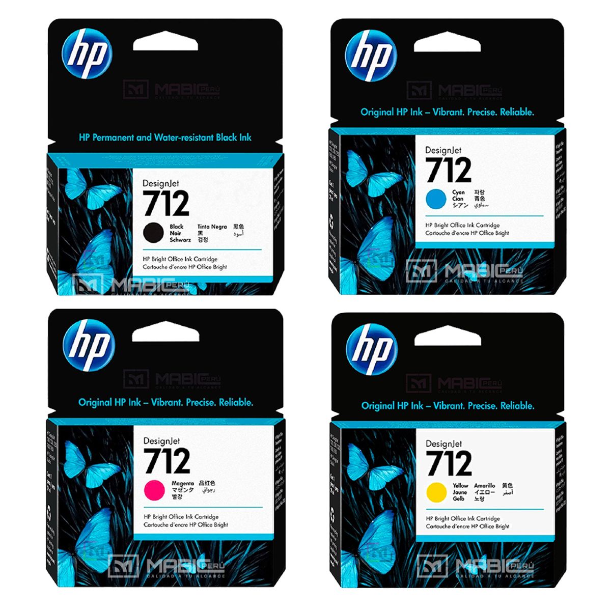 HP - Pack Tinta HP 712 DesignJet T210 T250 T650 Original