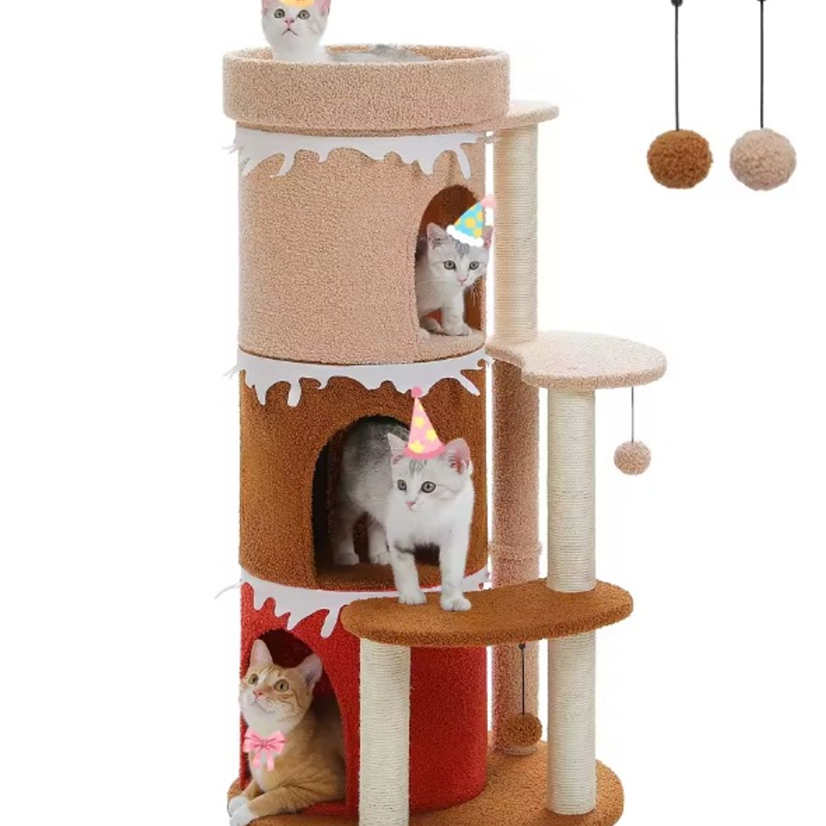 GENERICO - Rascador para gato torre 4 niveles