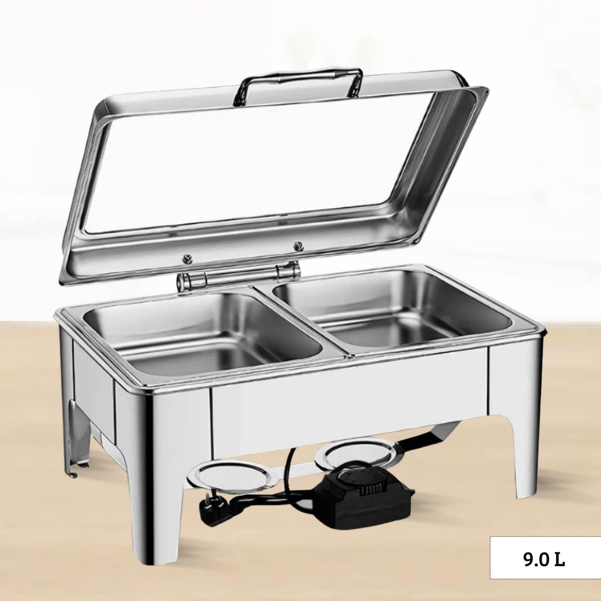 ICHIMATSU - Samovar Rectangular Eléctrico Dos División Tapa Ventana  9 L