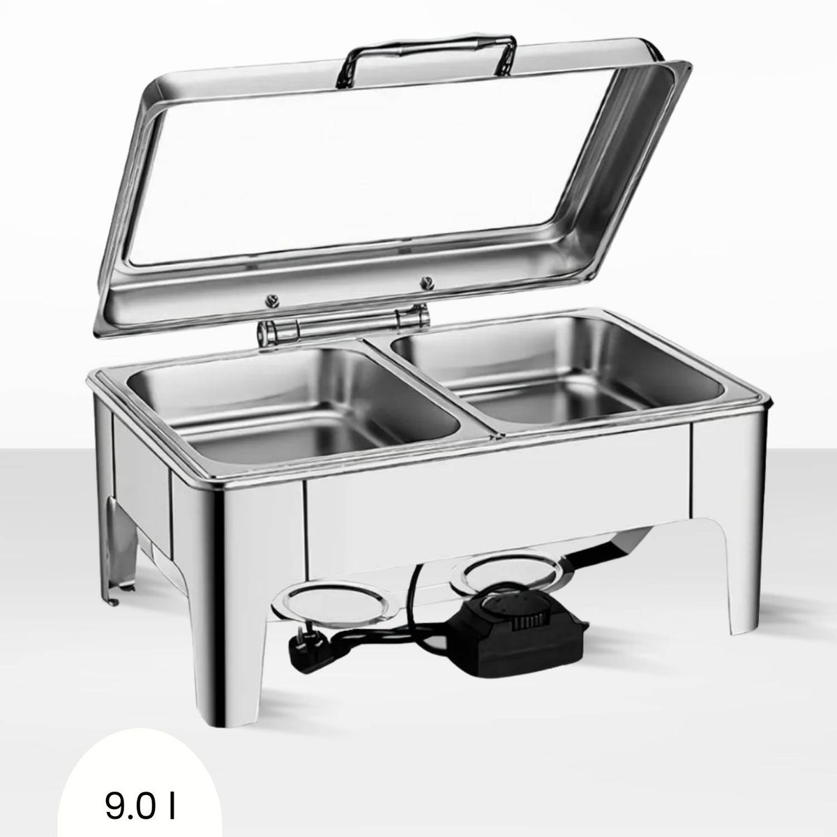 ICHIMATSU - Samovar Rectangular Eléctrico Dos División Tapa Ventana  9 L