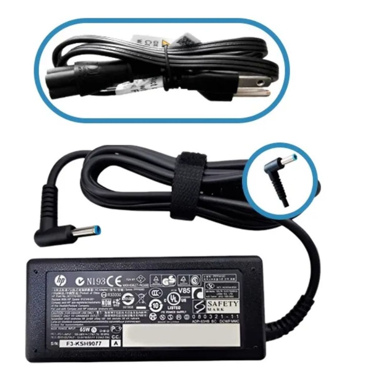 GENERICO - Cargador HP punta celeste 65W