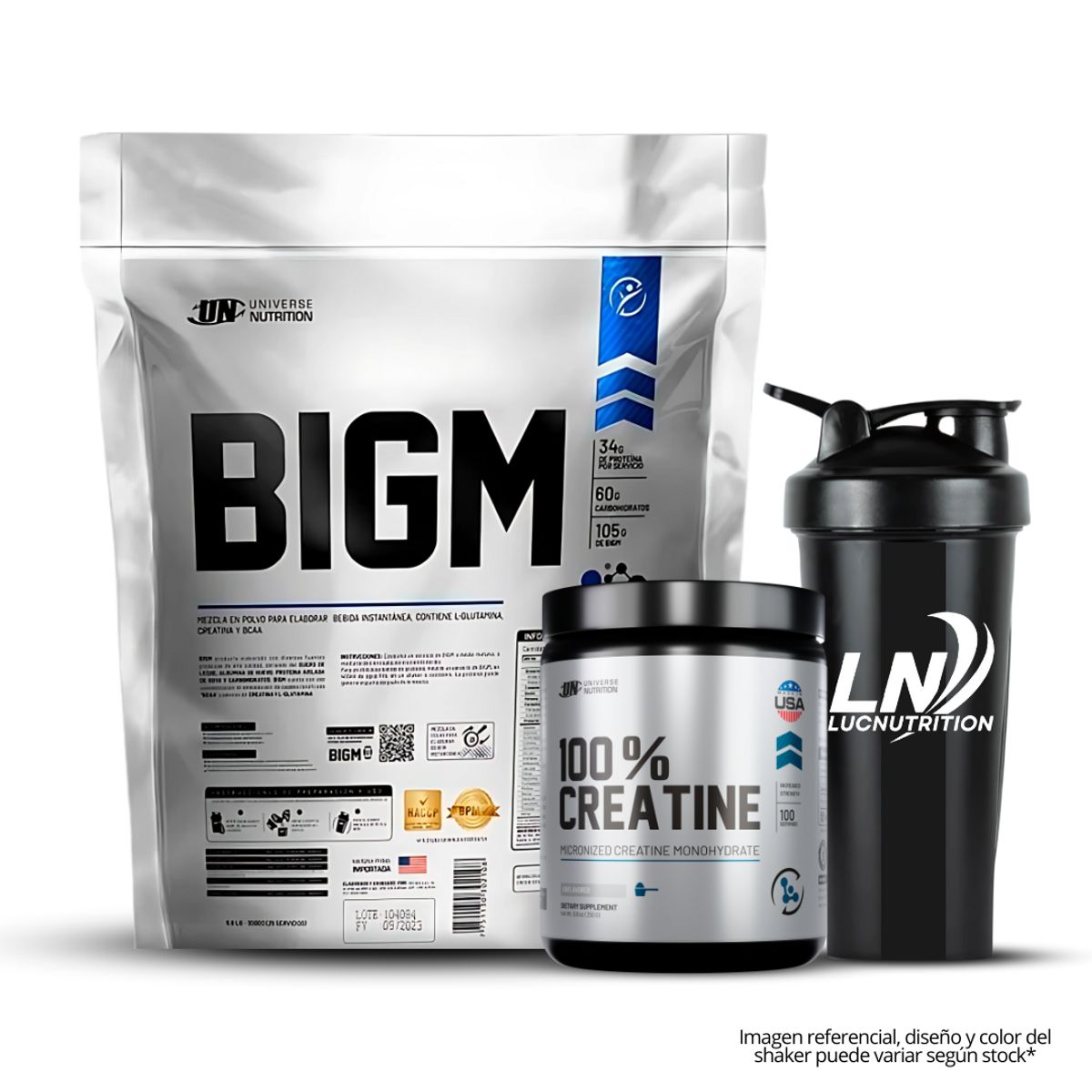 UNIVERSE NUTRITION - BIGM 5 Kg Vainilla + Creatina Universe Nutrition 250 g + Shaker