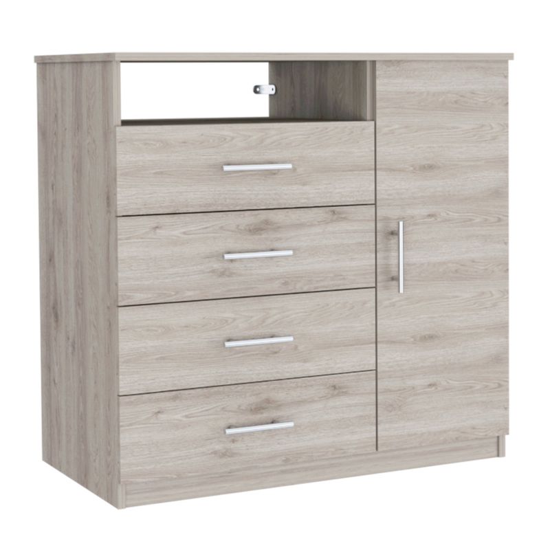 FMFURNITURE - Comoda Tv40 4 Cajones 1 Puerta Fm-011C - Cafe Claro