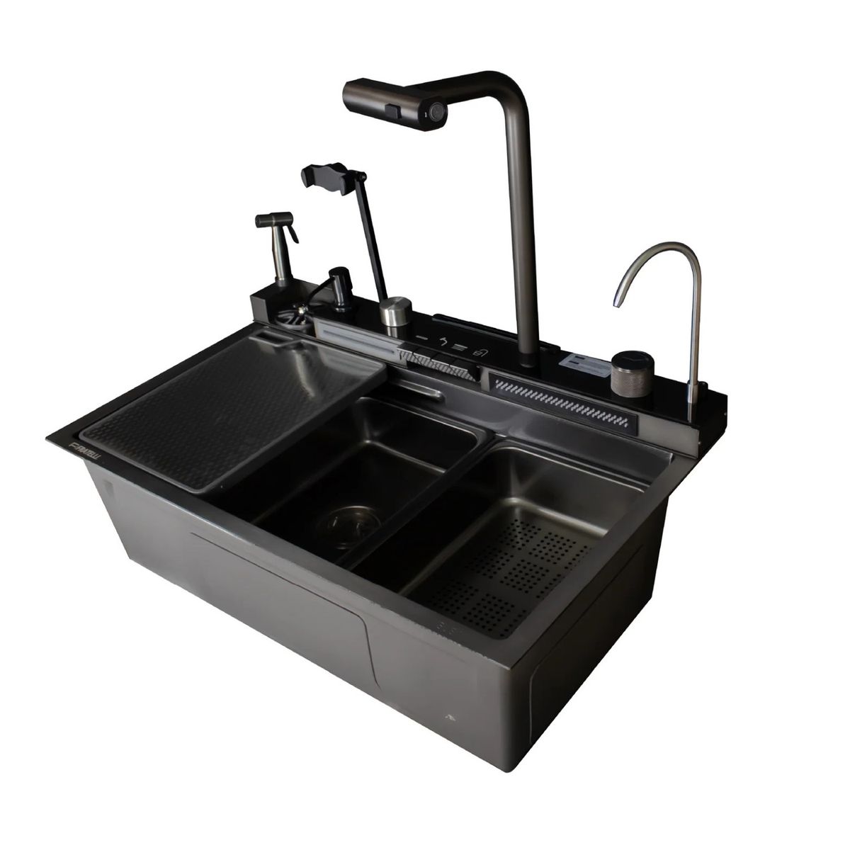 FRATELLI - Lavadero de Cocina Multifuncional Smart Poseidon Inox Negro Fratelli PSD-7545B