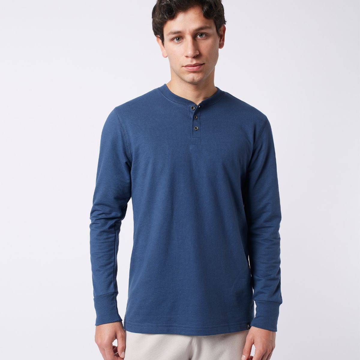 RISING DRAGON - Henley El Sofisticado Manga Larga - Ocean