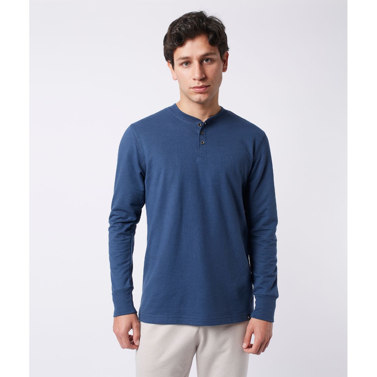 RISING DRAGON - Henley El Sofisticado Manga Larga - Ocean