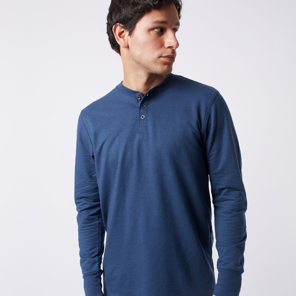 RISING DRAGON - Henley El Sofisticado Manga Larga - Ocean